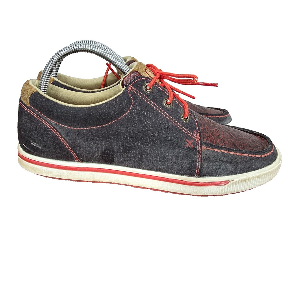 Twisted X Kicks Sneakers Womens 8.5 M Black Red Lace Up Casual Shoes WCA0051 *‎